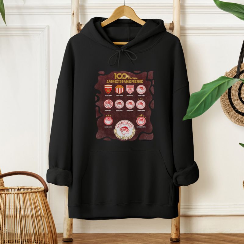 100 Χρόνια Δαφνοστεφανωμένος Ολυμπιακός - Φούτερ MemoryBox - Μαύρο