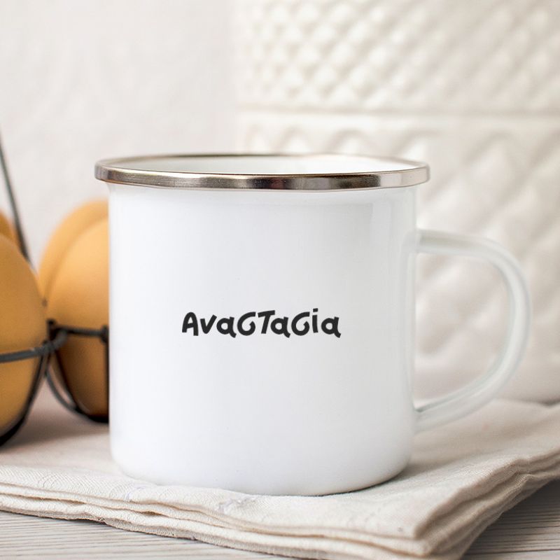 WORRIOR - Κούπα Vintage Eμαγιέ - Λευκό