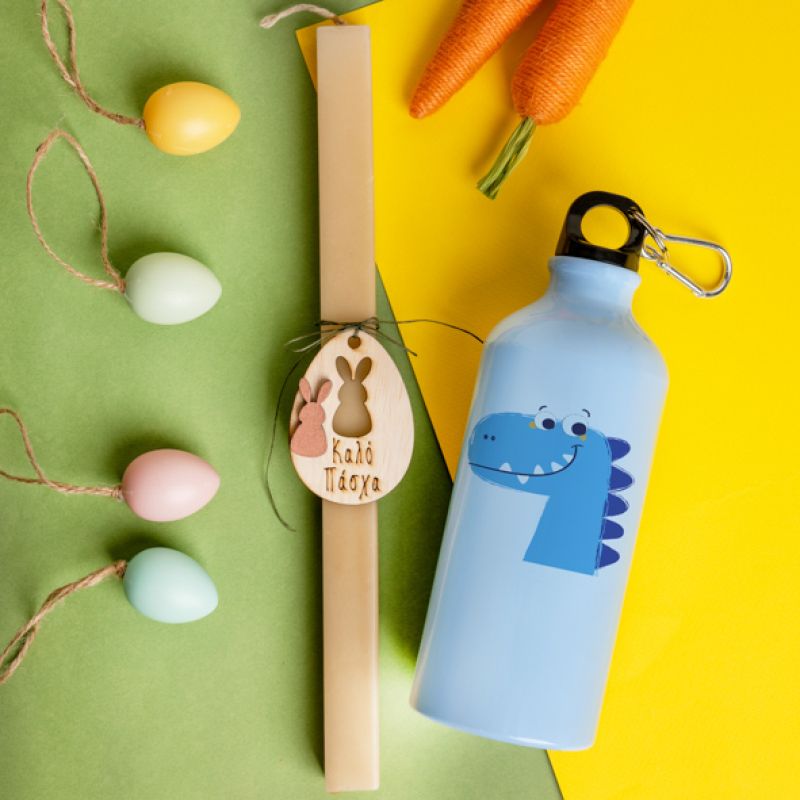 Δεινοσαυράκι - Λαμπάδα Με Ποδηλατικό Μπουκάλι 600ml - Γαλάζιο