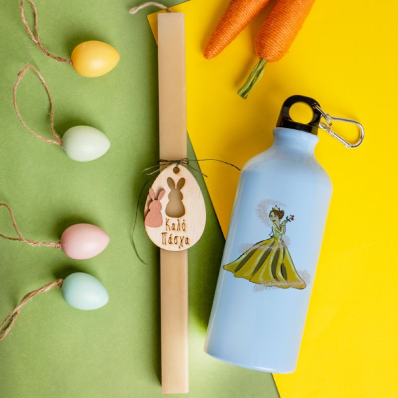 Πριγκίπισσα -  Λαμπάδα Με Ποδηλατικό Μπουκάλι 600ml - Γαλάζιο