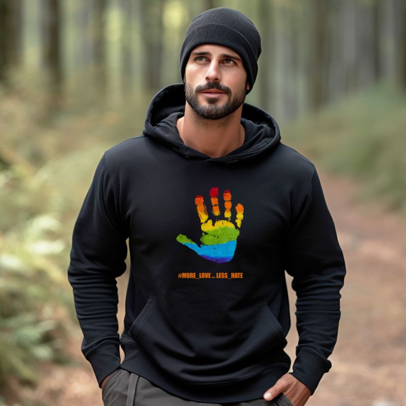 More Love Less Hate - Φούτερ - Μαύρο