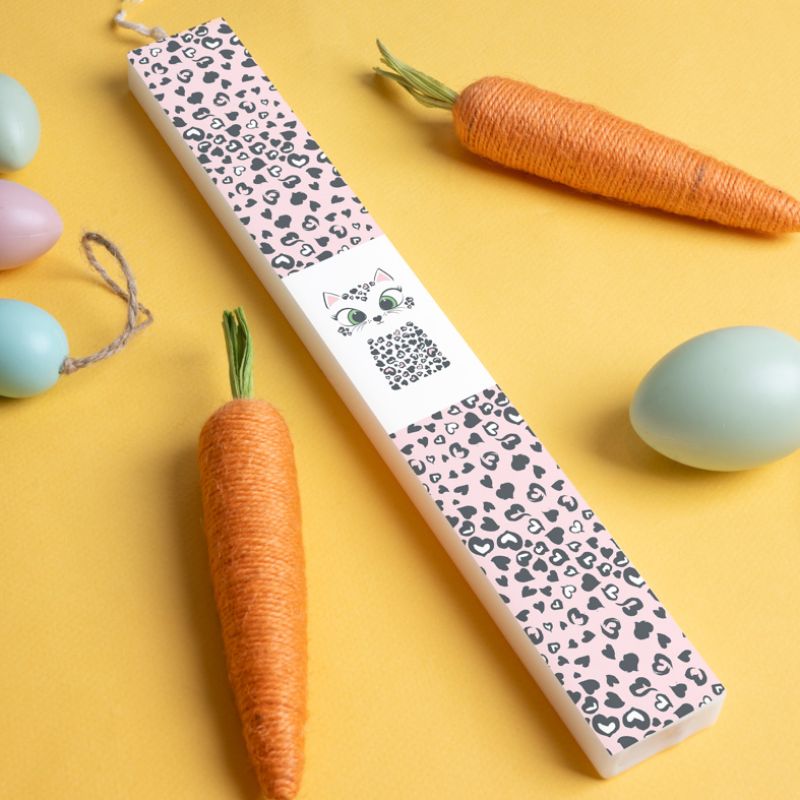 Γατούλα - Λαμπάδα με Εκτύπωση