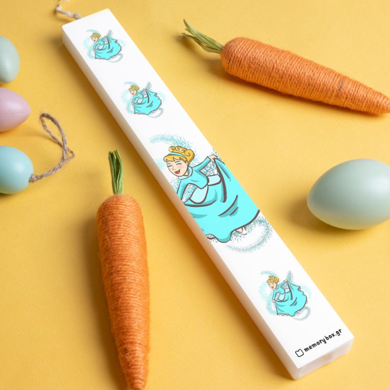 Σταχτοπούτα - Λαμπάδα με Εκτύπωση