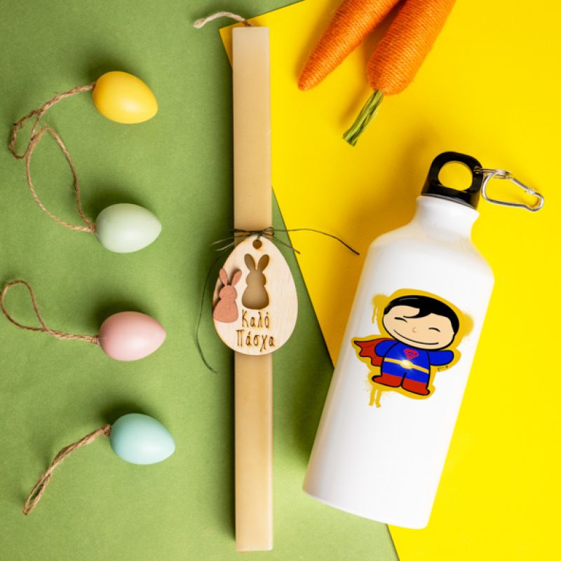 Superboy - Λαμπάδα Με Ποδηλατικό Μπουκάλι 600ml - Λευκό