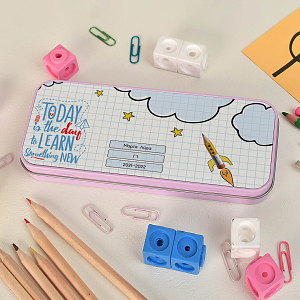 Μεταλλική κασετίνα μολυβοθήκη ροζ κοριτσίστικη σχολικά είδη για κορίτσια