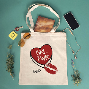 πάνινη τσάντα tote bag girl power grl pwr δώρο για γυναίκα δώρο για κοπέλα